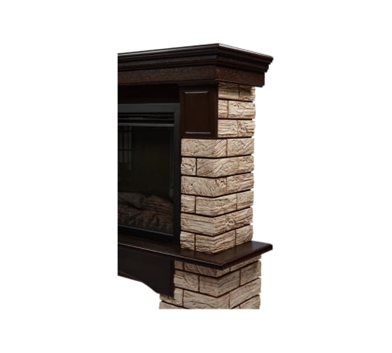 Портал Firelight Forte Wood 25, камень коричневый, шпон темный дуб НС-1292158
