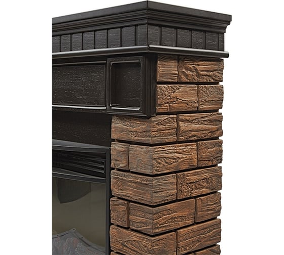 Портал Firelight Bricks Wood 25, камень темный, шпон венге НС-1287017