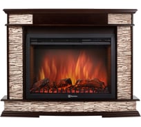 Портал Firelight Scala 30, камень сланец скалистый бурый, шпон тёмный дуб НС-1230523