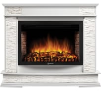 Портал Firelight Scala 25 камень сланец скалистый белый, шпон белый дуб НС-1284543
