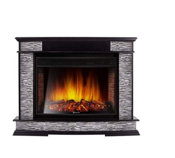 Портал Firelight Scala 30, камень сланец скалистый серый, шпон венге НС-1230524