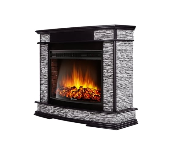 Портал Firelight Scala 30, камень сланец скалистый серый, шпон венге НС-1230524