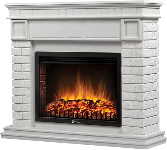 Портал Firelight Bricks 25, камень белый, белая эмаль НС-1277346