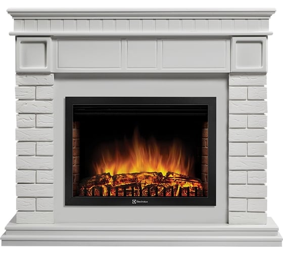 Портал Firelight Bricks 25, камень белый, белая эмаль НС-1277346