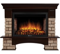 Портал Firelight Forte Wood 30, камень коричневый, шпон темный дуб НС-1292164