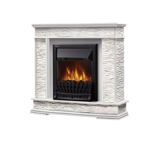 Портал Firelight Scala Classic, камень сланец скалистый белый, шпон белый дуб НС-1284540