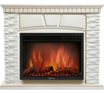 Угловой портал Firelight Porto 25U камень белый, шпон белёный дуб НС-1268937