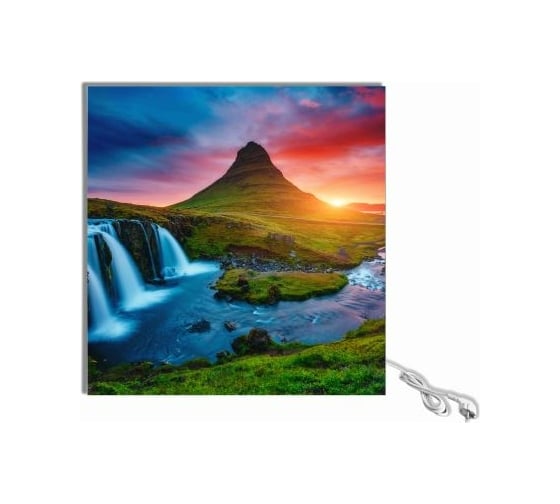 Карбоновый обогреватель ЛУЧ 300Вт/0,59x0,59 Горы с водопадом 1