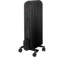 Масляный радиатор Damento RO- 7В, 1500 Вт, регулируемый термостат, 3 реж.мощности , черный (1/42) 022968