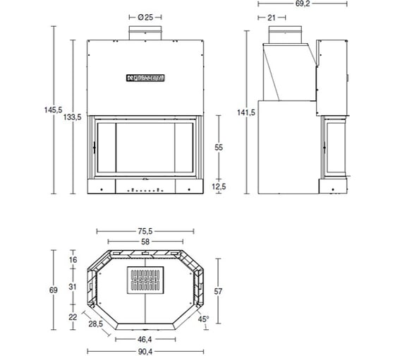 Топка Piazzetta MA 270 SL с подъемом P04136010