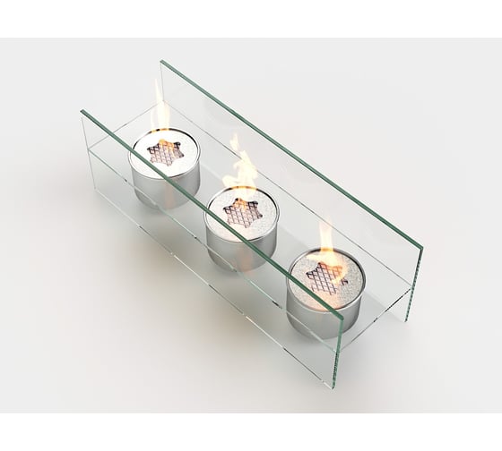Биокамин Lux Fire столовый, Оливье XS, прозрачный КН-0019XS-01