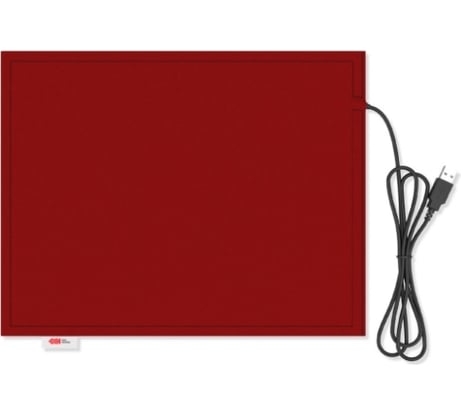Коврик с подогревом Lappo USB, 32х26 см., цвет бордовый 2232701