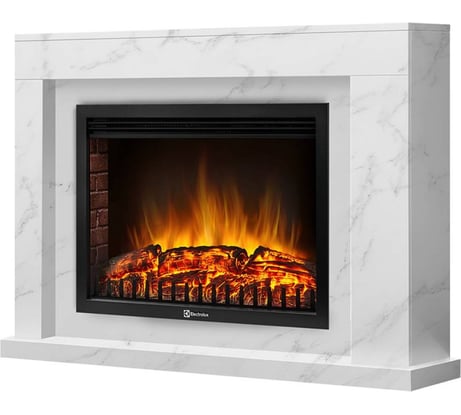 Портал Firelight Simple 25 белый мрамор НС-1283399