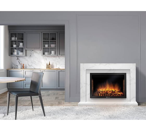 Портал Firelight Simple 25 белый мрамор НС-1283399