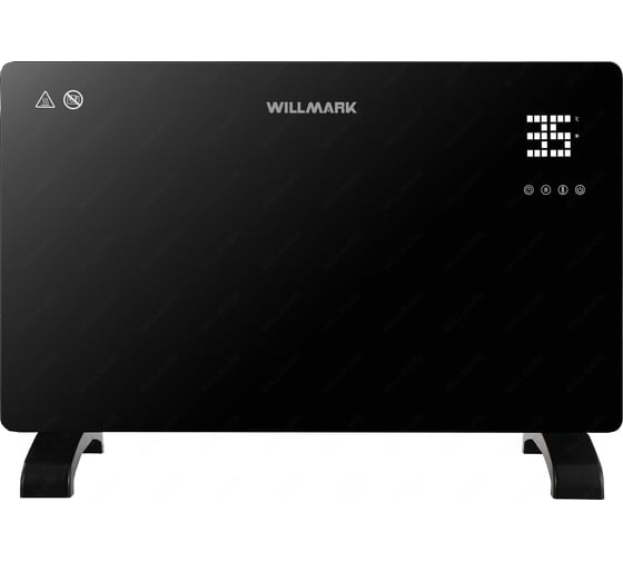 Конвектор Willmark WCH-1500GRDB (стеклянная панель, дисплей, пульт ДУ, 1500Вт, 2 режима, термостат, черный) 3000112