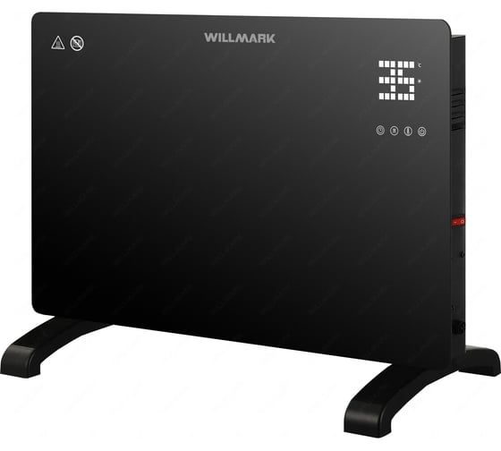 Конвектор Willmark WCH-1500GRDB (стеклянная панель, дисплей, пульт ДУ, 1500Вт, 2 режима, термостат, черный) 3000112