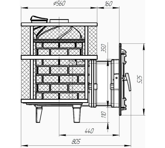 Печь банная Атмосфера М сетка нержавейка Prometall p0041