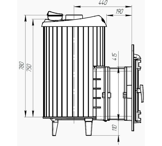 Печь банная Атмосфера L в ламелях Пироксенит наборный рисунок Prometall p0194