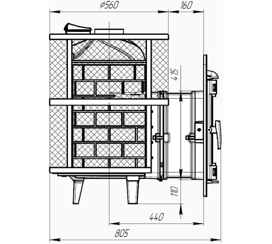 Печь банная Атмосфера L сетка нержавейка Prometall p0048