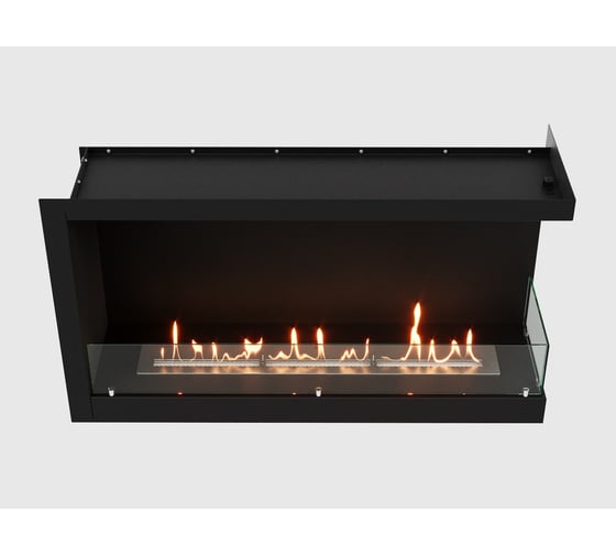 Встроенный угловой биокамин Lux Fire 1155 М правый угол ВБКУ-1155МП