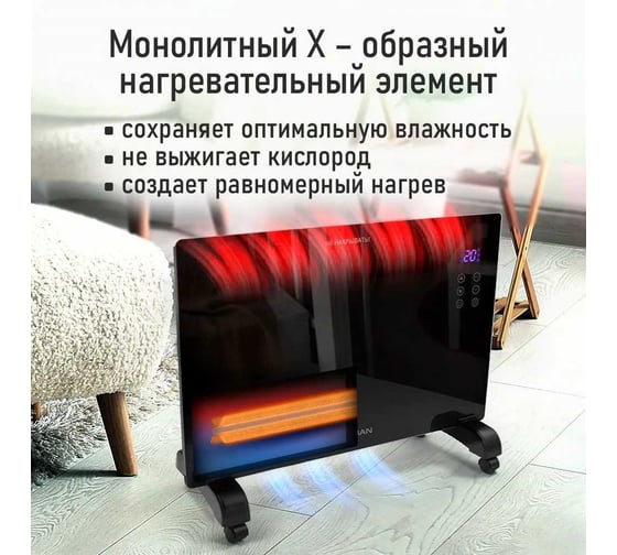 Конвекционный обогреватель OBSIDIAN BS-CH2171A черный 43946