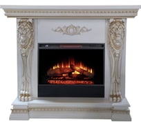 Каминокомплект InterFlame Львы с Foton26 бежевый золотой патиной