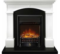 Каминокомплект Royal Flame Langford STD под классику (белый/черный) портал и Fobos FXM Black RC электрокамин 64948979