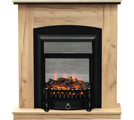Каминокомплект Royal Flame Barcelona под классику (дуб золотой/черный) портал и Fobos FXM Black RC электрокамин 64950010 1