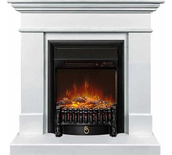 Каминокомплект Royal Flame California STD SFT белый разборный портал и Fobos FXM Black RC электрокамин 64953304 1