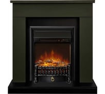 Каминокомплект Royal Flame BERGEN STD SFT под классику (темная олива) разборный портал и Fobos FXM Black RC электрокамин 64952733