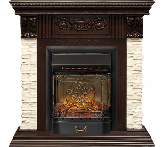 Каминокомплект Royal Flame Luxemburg STD (темн. дуб) портал и Majestic FXM Black RC электрокамин 64948723 1