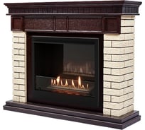 Каминокомплект Firelight Биокамин BFP/P-2520, портал Bricks 25 камень бежевый, шпон темный дуб НС-1660820