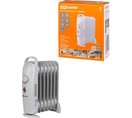 Масляный обогреватель TDM ELECTRIC МИНИ-7, 700 Вт, 7 секций, термостат, SQ2501-0908