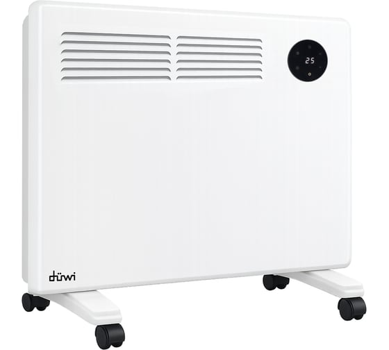 Конвектор электрический duwi серия Комфорт, 1000Вт, LED дисплей, датчик открытия окна, таймер, защита от перегрева, обогрев до 10м², крепление к стене/ролики 56446 5