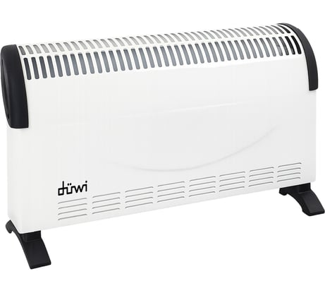 Конвектор электрический duwi 1500Вт, 2 режима, механическая регулировка, защита от перегрева, обогрев до 15м², крепление к стене/ножки, 515x170x325мм, белый 56441 0