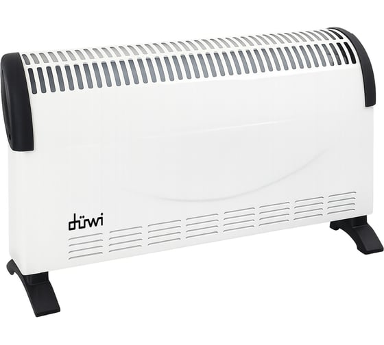 Конвектор электрический duwi 1500Вт, 2 режима, механическая регулировка, защита от перегрева, обогрев до 15м², крепление к стене/ножки, 515x170x325мм, белый 56441 0