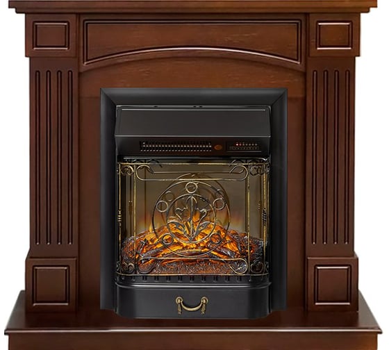 Каминокомплект Royal Flame Boston STD под классику (темный дуб) портал и Majestic FXM Black RC электрокамин 64949033