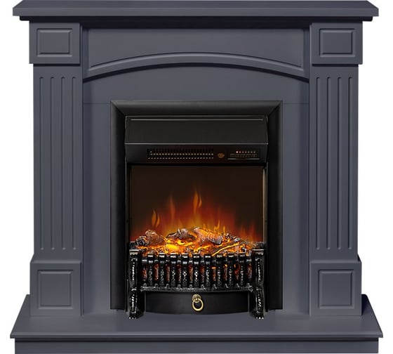 Каминокомплект Royal Flame Boston STD под классику (Graphite Grey) портал и Fobos FXM Black RC электрокамин 64950037