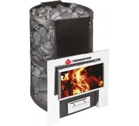 Дровяная печь ТЕРМОФОР Кольчуга 14-18 (панорамная дверца+парогенератор) ТФ23137