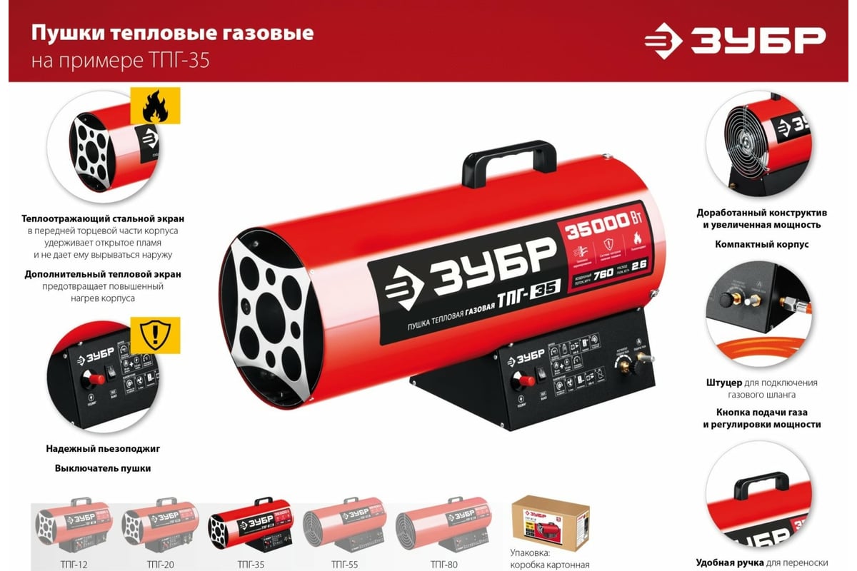Газовая тепловая пушка ЗУБР 80 кВт ТПГ-80 - выгодная цена, отзывы ...