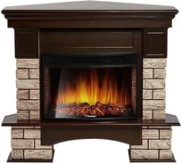 Портал Firelight Forte Wood 25U (угловой) камень коричневый, шпон темный дуб НС-1305485