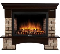 Портал Firelight Forte Wood 30U (угловой) камень коричневый, шпон темный дуб НС-1305478