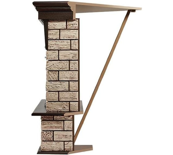 Портал Firelight Forte Wood 30U (угловой) камень коричневый, шпон темный дуб НС-1305478