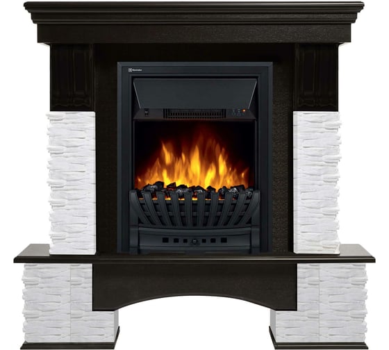 Портал Firelight Pietra Nuovo 25 камень сланец белый, шпон темный дуб НС-1346693