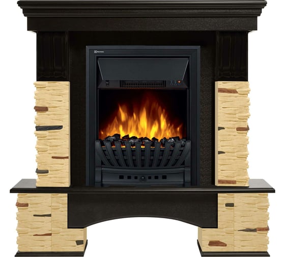 Портал Firelight Pietra Nuovo Classic камень сланец натуральный, шпон темный дуб НС-1346695