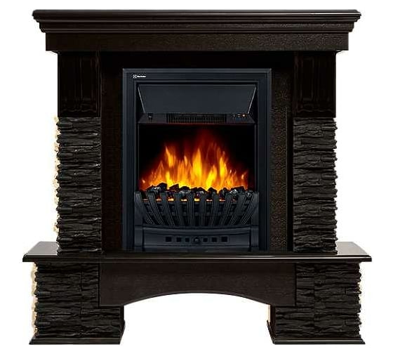 Портал Firelight Pietra Nuovo Classic камень сланец чёрный, шпон венге НС-1346691