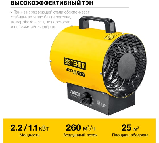 Электрическая тепловая пушка STEHER 2 кВт SE-3