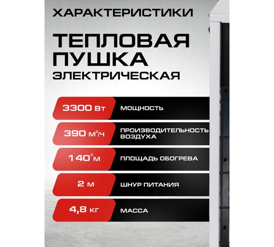 Тепловая электрическая пушка Ставр ПТЭ-3300Э 3,3кВт 9040700250
