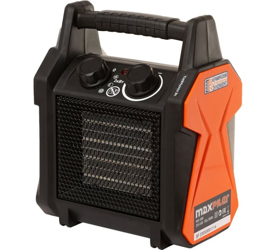 Электрический нагреватель P.I.T. MAXPILER 1/2 кВт, производительность 139м3/ч, площадь обогрева 20м2, керамический нагреватель MEH-2000