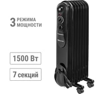 Масляный обогреватель TDM ELECTRIC МО-7К, чёрный, 1500 Вт, 7 сек, регулируемый термостат, SQ2501-0904